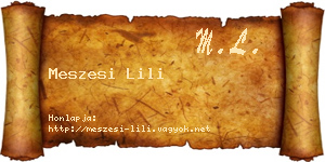 Meszesi Lili névjegykártya